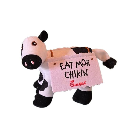 Chick-Fil-A "EAT MOR CHIKIN" Cow Plush Toy Factory 5" Collectible Toy Kids Food - Picture 1 of 6